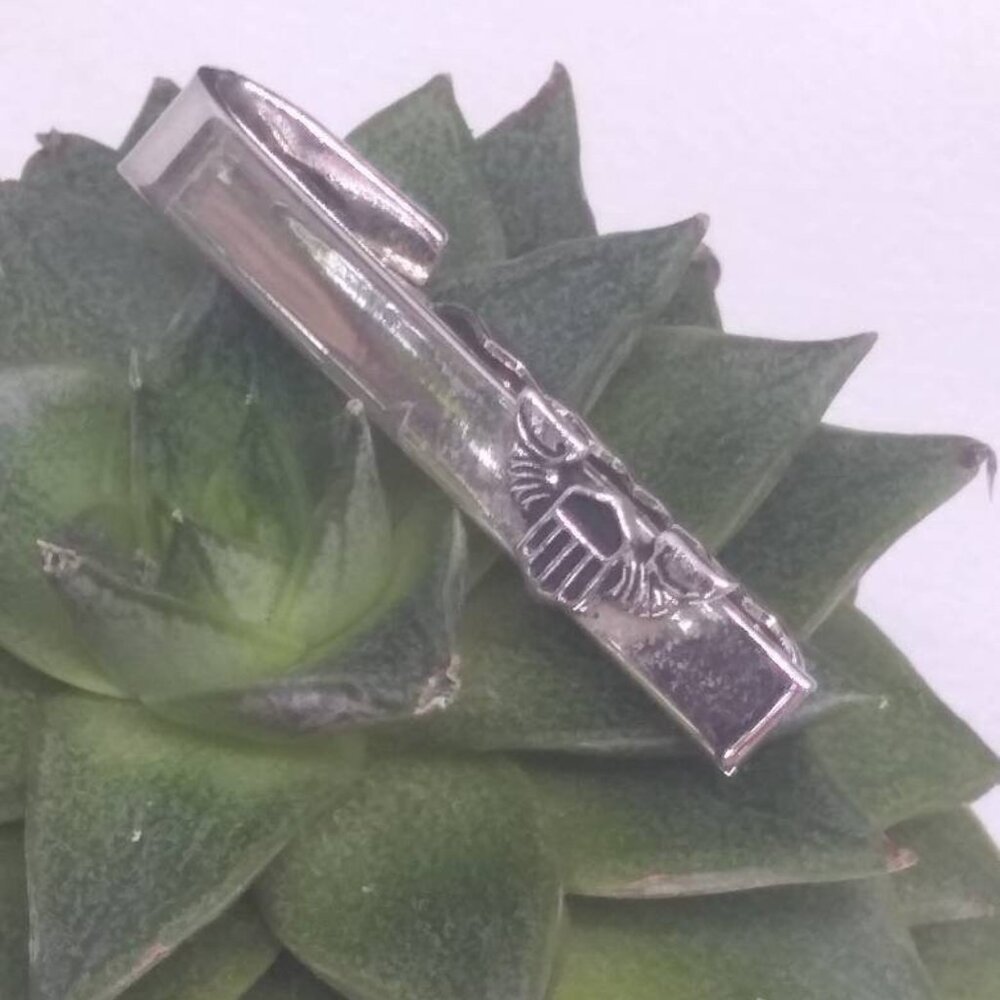 Winged Crest Silver Color Vintage Antique tie clip Tuxedo Suit groomsman formal